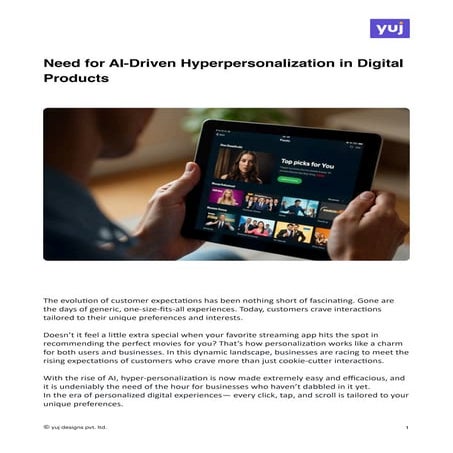 Need for AI-Driven Hyperpersonalization in Digital Products