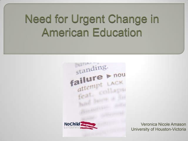 Need For Change in Education
