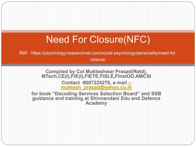 Need for Closure(NFC)