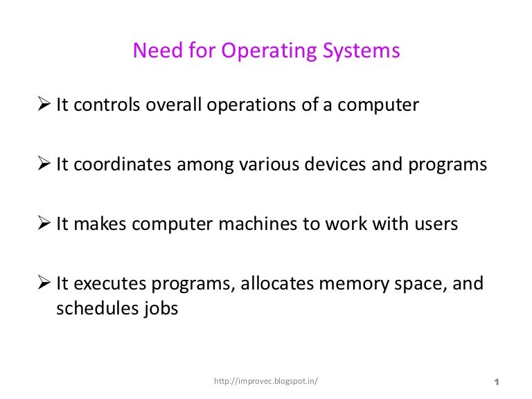 Need For An Operating System – What is the Need for Operating System ...