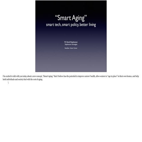  Needham Sr. Center SmartAging speech