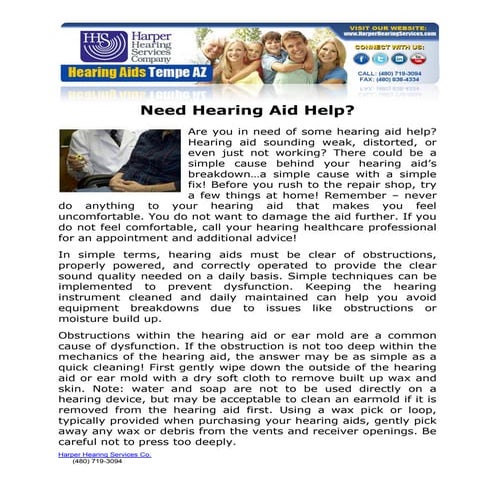 Care and Maintenance of Hearing Aids | PDF