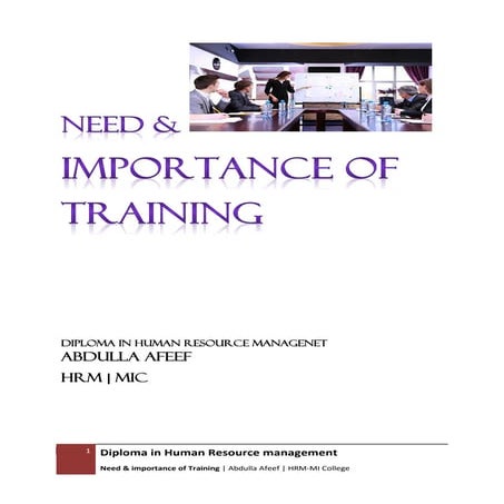 Need &amp; importance of training