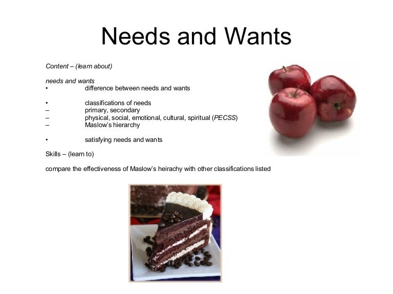Needs And Wants