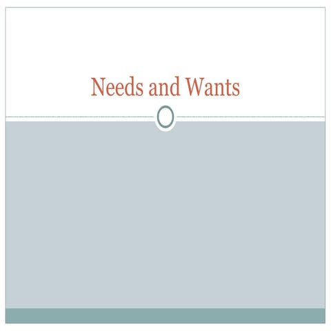 Needs And Wants