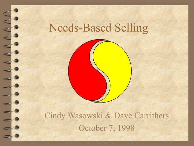 Needs Based Selling