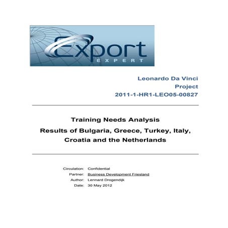 Training Needs Analysis Report on Exports