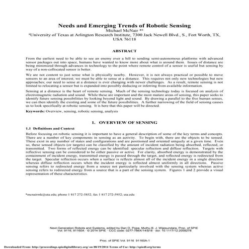 Needs and Emerging Trends of Remote Sensing