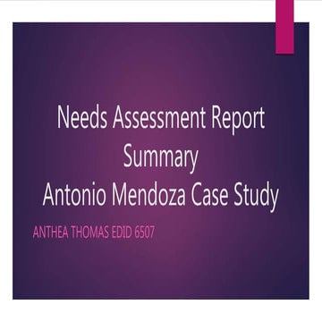Needs assessment report