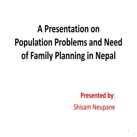 Needs of family planning in Nepal