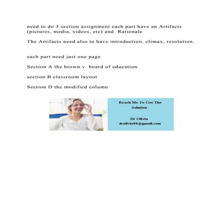 need to do 3 section assignment each part have an Artifacts (picture.docx