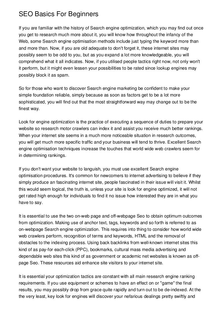 SEO Basics For Beginners