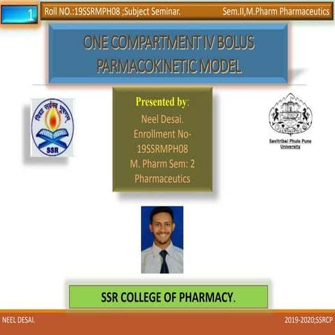 Neel desai (one compartment iv bolus parmacokinetic model)
