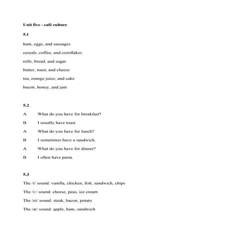 Natural English Elementary Scripts Unit 5