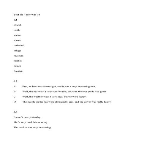 Natural English Elementary Scripts Unit 6