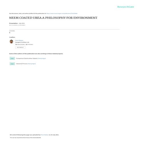 Neemcoatedureaaphilosophyforenvironment