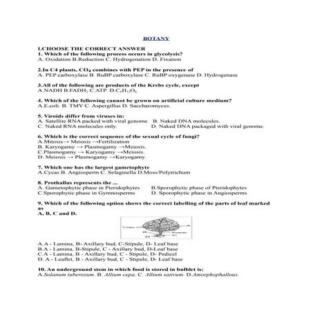 NEET Biology Test Series practice questions and answers pdf | Best NEET ...