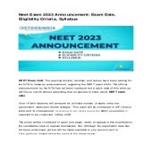 Neet Exam 2023 Announcement_ Exam Date, Eligibility Criteria, Syllabus (1).docx