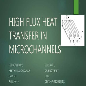 Heat transfer in microchannels
