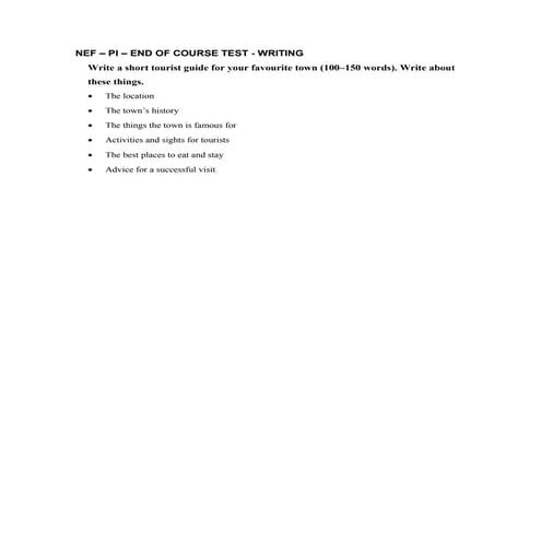 NEF – PI – END OF COURSE TEST - WRITING