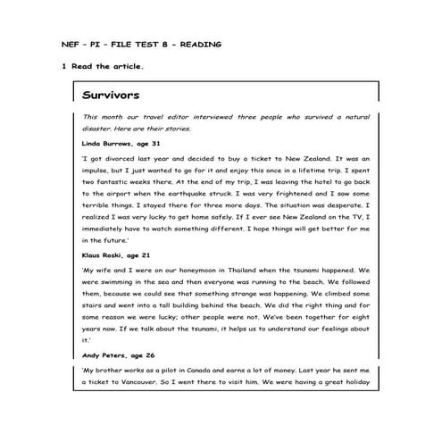 NEF – PI – FILE TEST 9 - SPEAKING | DOC