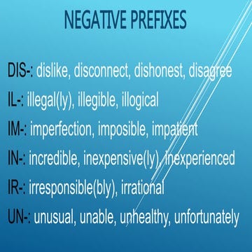 Negative prefixes