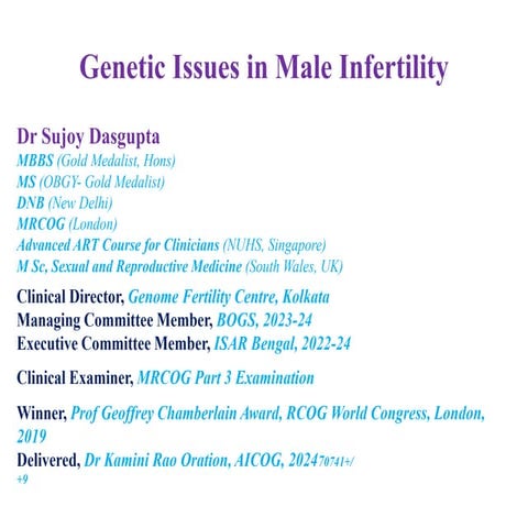 Genetic Issues and Male Infertility, Azoospermia