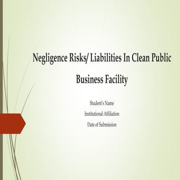 Negligence Risks Liabilities In Clean Public Business Facility