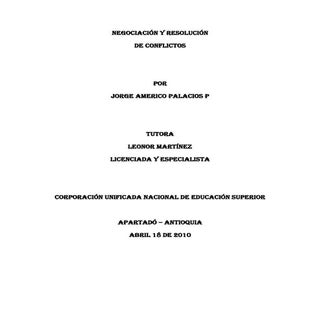 Negociación y resolución