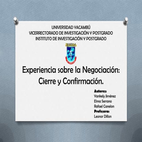 Negociacion cierre y confirmacion