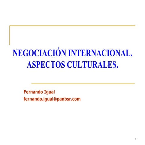 Negociacion Internacional Aspectos Culturales