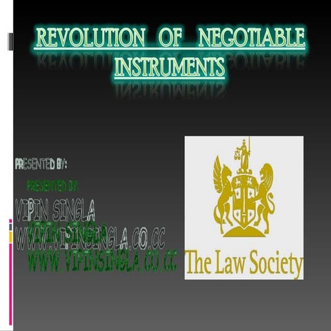 Negotiable Instruments