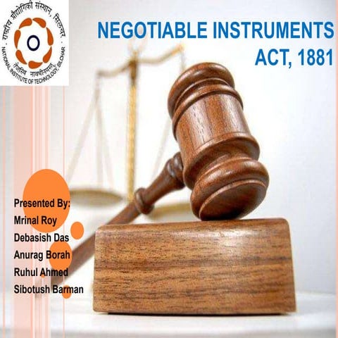 Negotiable instrument Act, 1881