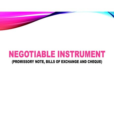 Negotiable instrument