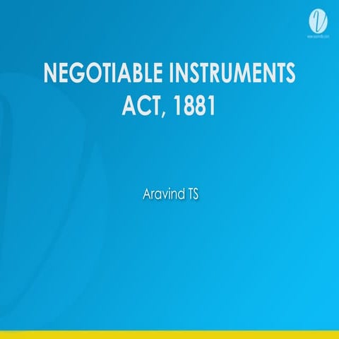Negotiable Instrument Act 1881