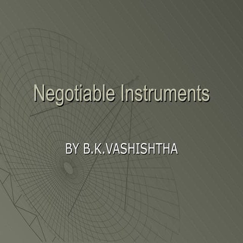 Negotiable Instruments