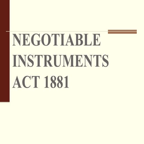 Negotiable instruments