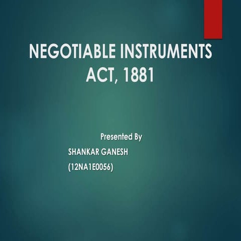 Negotiable instruments act