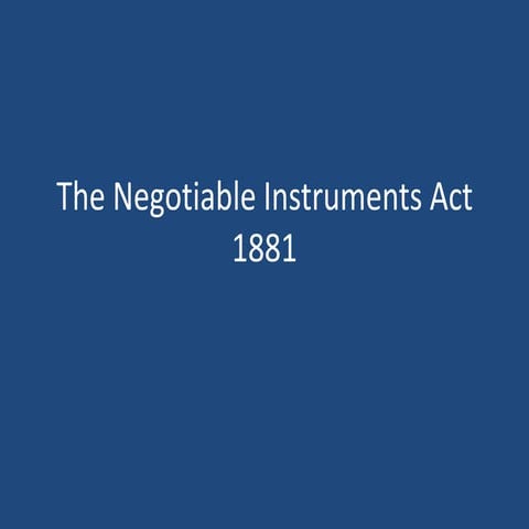 Negotiable instruments act 1881