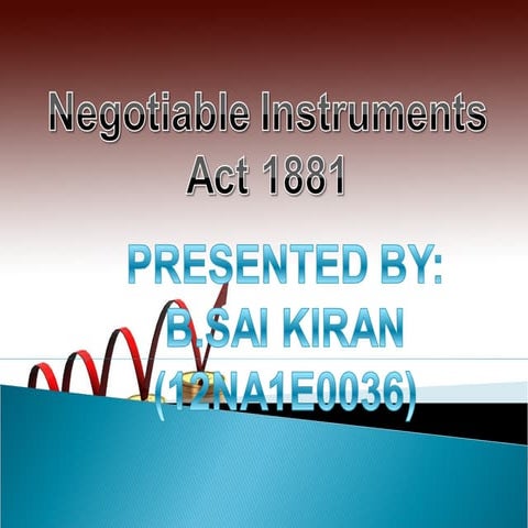 Negotiable instruments act 1881
