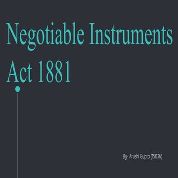 Negotiable instruments act 1881