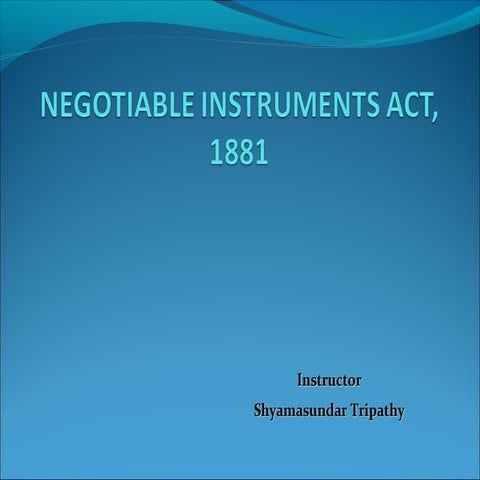 Negotiable instruments act, 1881  22