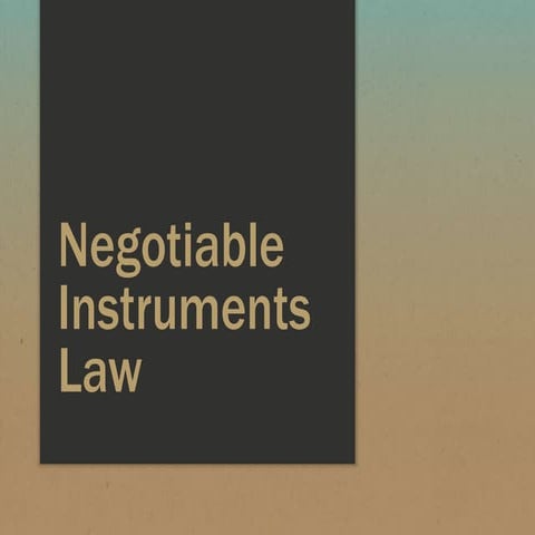 Negotiable instruments law