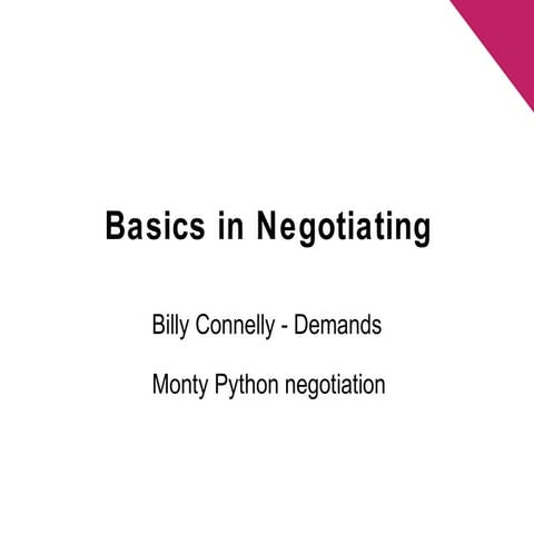 Fundamentals of Negotiating