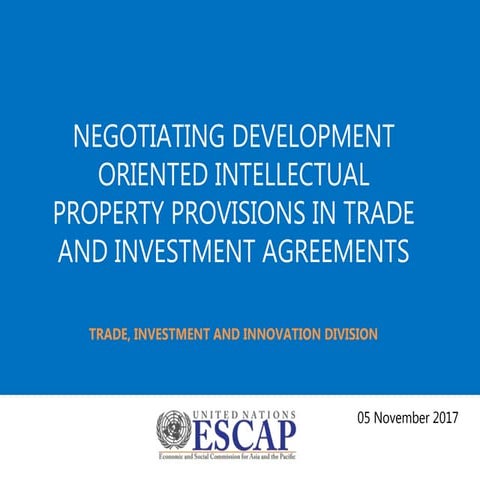 Negotiating development oriented intellectual property rights provisions in t...