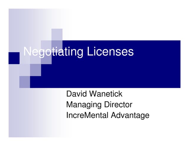 negotiating issues_Negotiating licenses [compatibility mode]