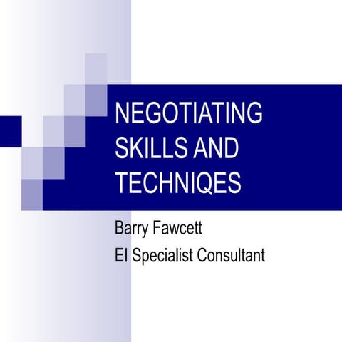 Negotiating skills and techniqes bf