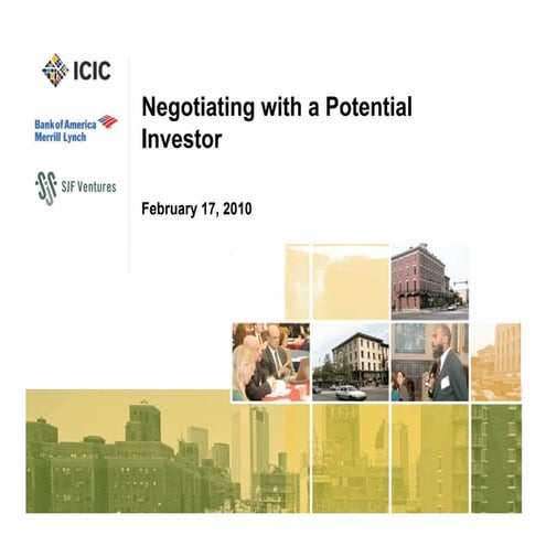 Negotiating with potential investors