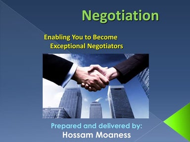 Negotiation skills