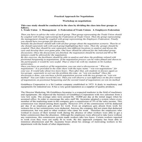 Negotiation Case by Maxwell Ranasinghe